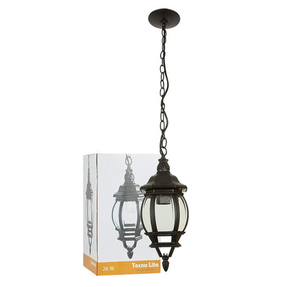 Tecnolite Farol de Exterior para Sobreponer, Aluminio, Base E27, 26 W - Negro