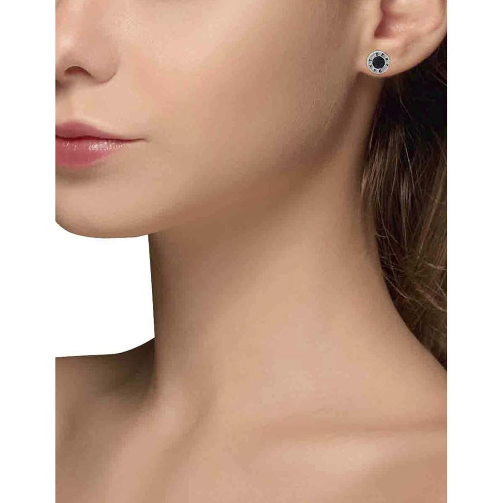 DKNY Aretes Plata Boton | Plata, pequeño, cristal azul, para mujer