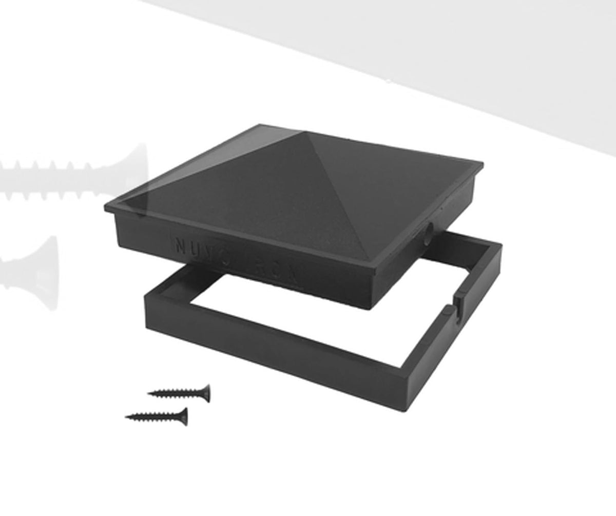 Nuvo Hierro Aluminio Post Pac - Negro, 4.5" x 4.5", Negro