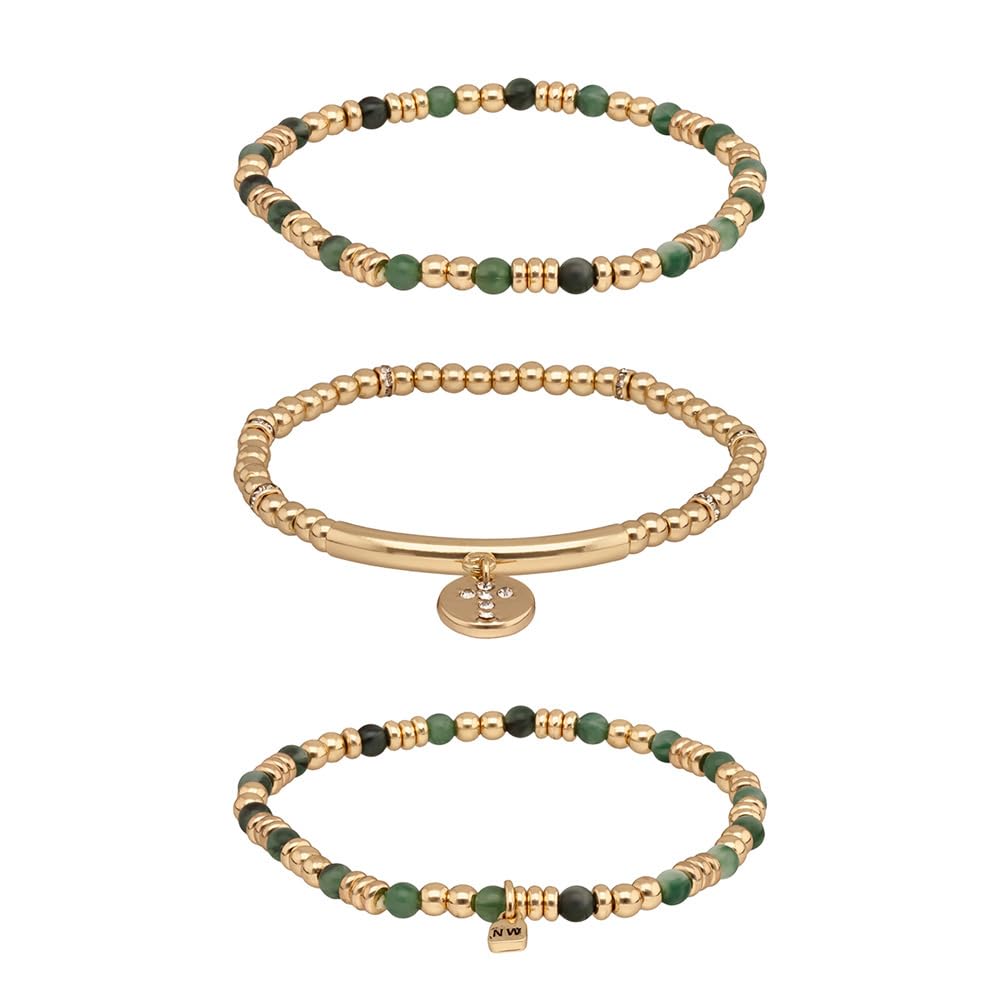 Nine West Box Set Pulsera Dorado Multiniveles para Mujer