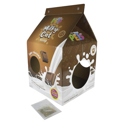 Fancy Pets Milky Chocolate Cat House Divertida Casa de Cartón con Rascador para Gato