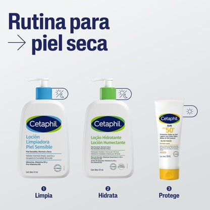 CETAPHIL Loción Limpiadora Piel Sensible 1 pz 473 ml Hidrata Mientras Limpia y Suaviza Recomendada por Dermatólogos para Piel Sensible
