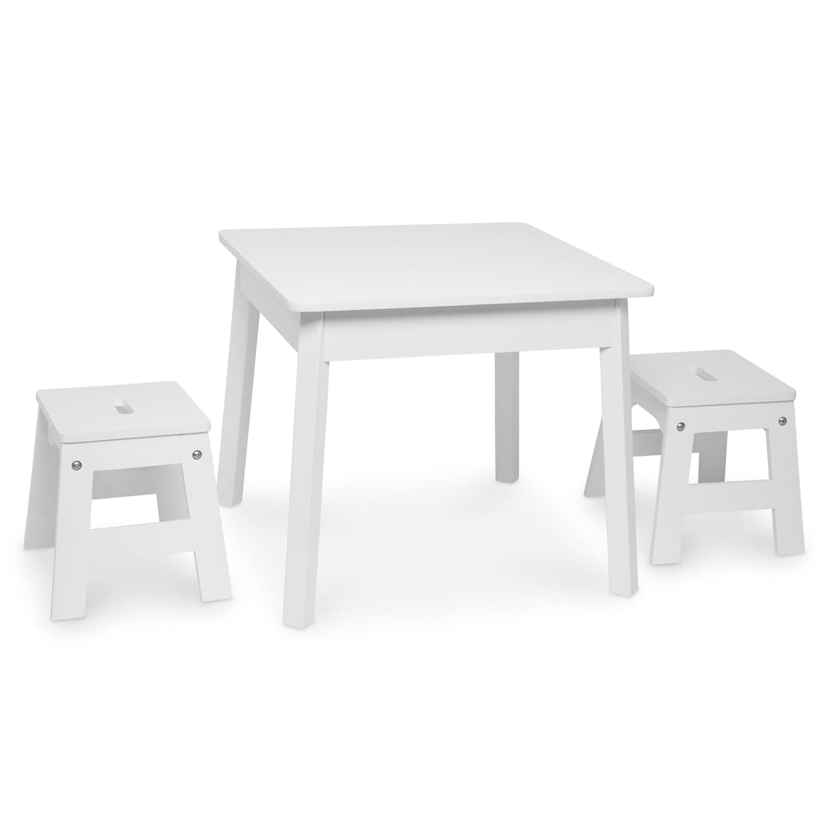 Melissa & Doug Taburetes de Madera - Juego de 2 (Blanco)