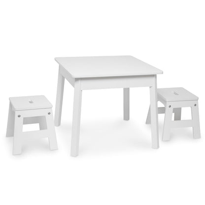Melissa & Doug Taburetes de Madera - Juego de 2 (Blanco)