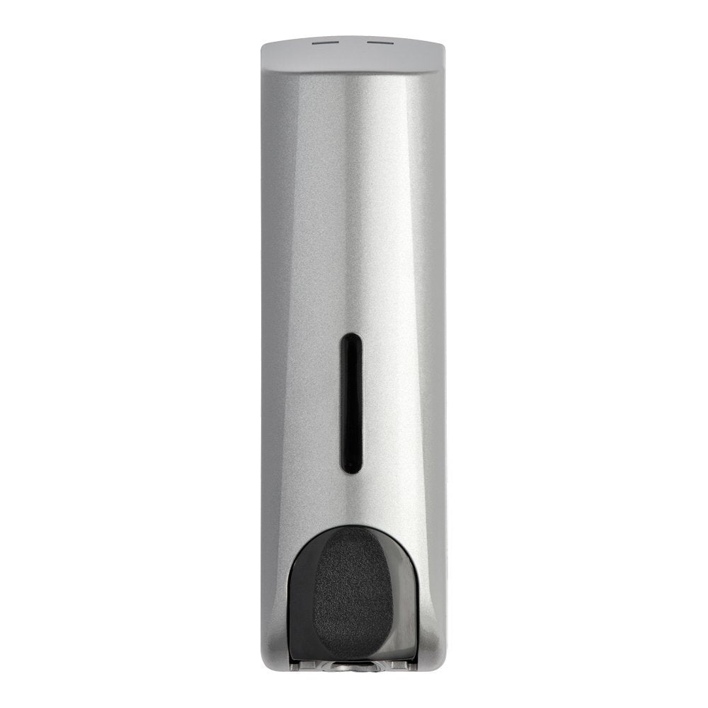 EZPULL Draco 1120-3R - Dispensador de jabón para Pared, 2 Unidades, 350 ml, Color Blanco y Plateado, Plateado (Single Silver), Single Silver, 1, 1