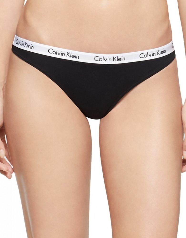 Calvin Klein Tanga de Algodón para Mujer Paquete de 3 - M - Negro - Blanco - Gris