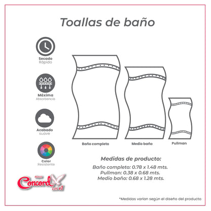 Colchas Concord Toalla Medio Baño Maxima Marino
