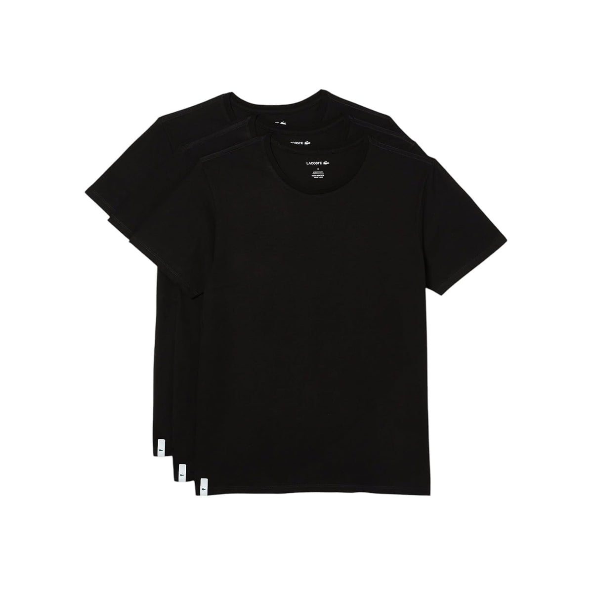 Lacoste Essentials - Paquete de 3 Camisetas de Cuello Redondo 100% algodón, Ajuste Regular Capa de Base Superior para para Hombre