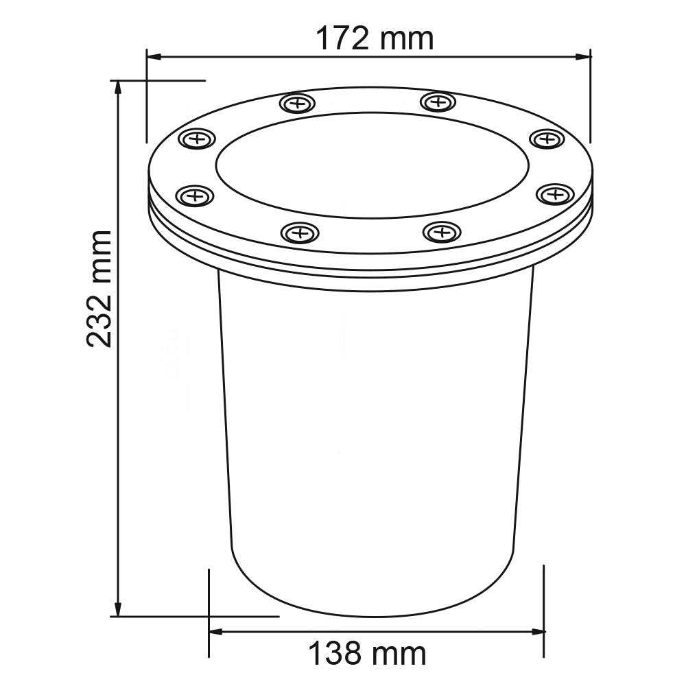 Tecnolite - Lámpara de Piso Empotrable Ideal Zona Costera, Potencia Máx. 90 W, Base E27, IP65, No incluye foco