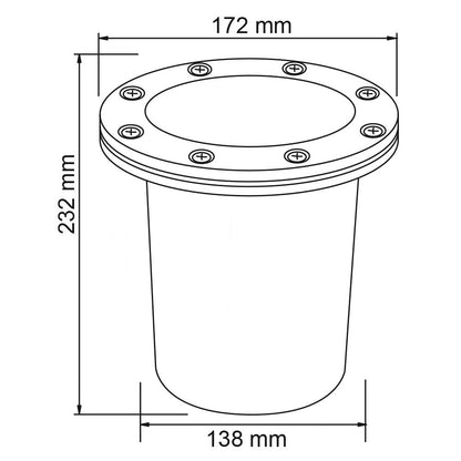 Tecnolite - Lámpara de Piso Empotrable Ideal Zona Costera, Potencia Máx. 90 W, Base E27, IP65, No incluye foco