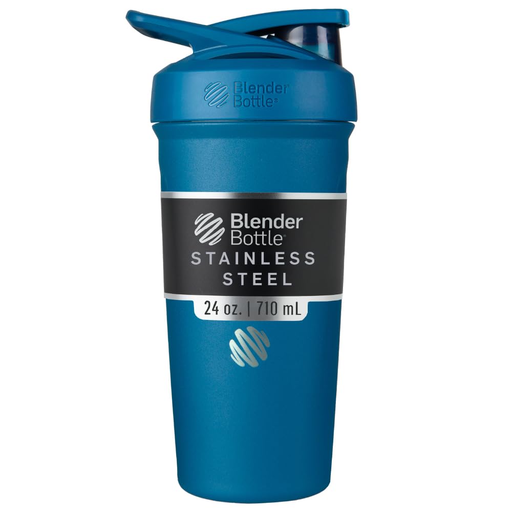 BlenderBottle Strada Shaker de Acero Inoxidable Aislado, 24 oz - Azul