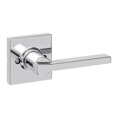 Kwikset Casey - Manija de puerta para manijas, palanca de una sola cara para armarios, puertas dobles francesas y despensa, cromo pulido que no gira la palanca interior reversible