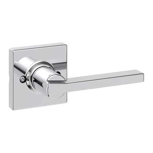 Kwikset Casey - Manija de puerta para manijas, palanca de una sola cara para armarios, puertas dobles francesas y despensa, cromo pulido que no gira la palanca interior reversible