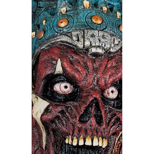 Ghoulish Productions Mictlantecuhtli Máscara de Látex con Pecho Integrado | Inspirada en Dios Azteca del Inframundo | Pintada a Mano para Halloween Cosplay | Multicolor Talla M