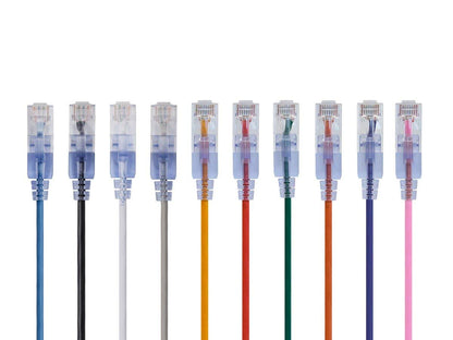 Monoprice SlimRun Cable de Conexión Ethernet Cat6A, 10 Gbit/s - Multicolor - 0.6 m - Paquete de 10