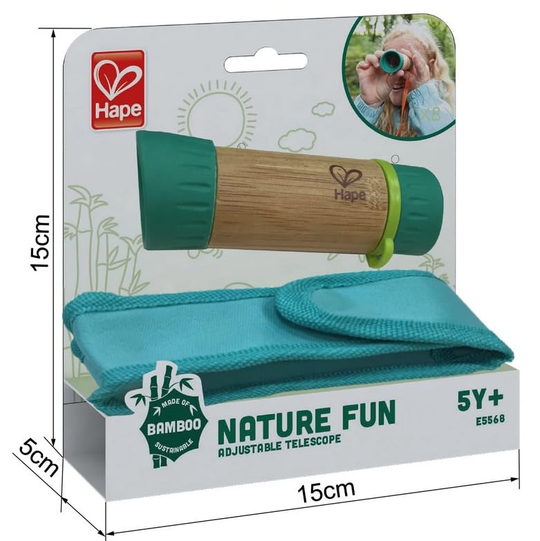Hape - Telescopio Ajustable | Equipo espía de bambú para niños con Aumento 8X