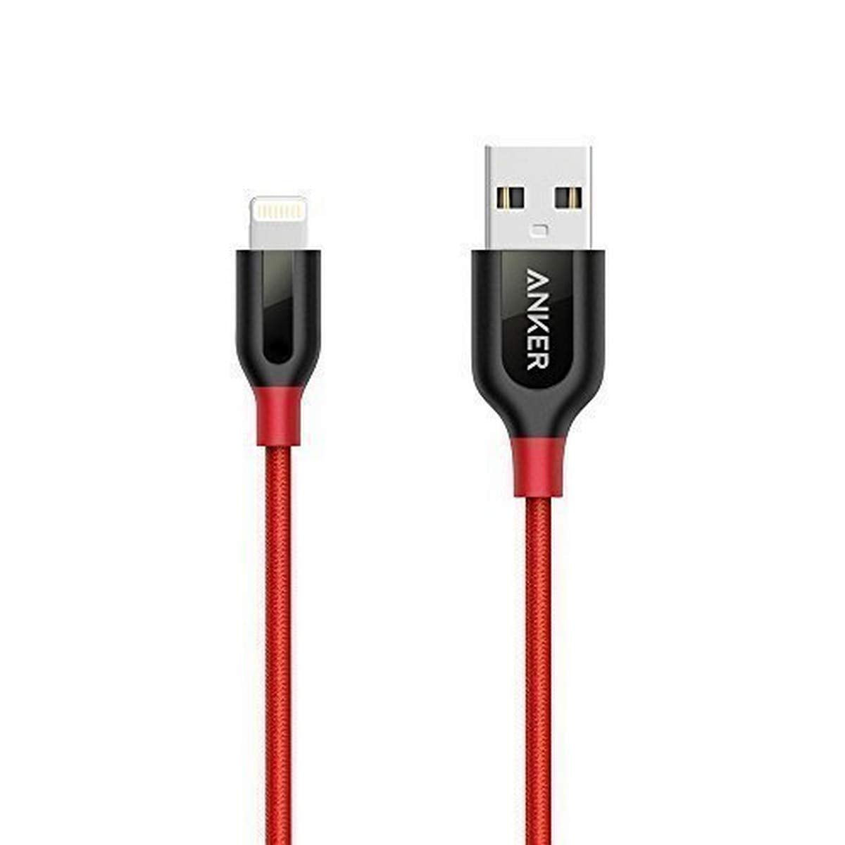 ANKER A8121H91 Cable de Datos Powerline+ Lightning Offline Packaging V3, color Rojo, 3 Feet