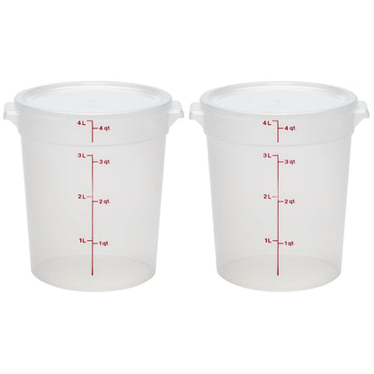 Cambro Recipientes de almacenamiento de alimentos con tapas (sin BPA), contenedor de almacenamiento de alimentos de 4 cuartos (2 unidades)