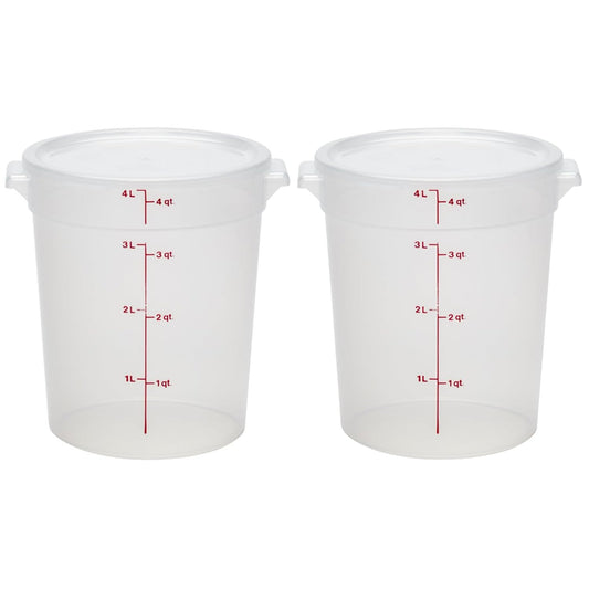 Cambro Recipientes de almacenamiento de alimentos con tapas (sin BPA), contenedor de almacenamiento de alimentos de 4 cuartos (2 unidades)