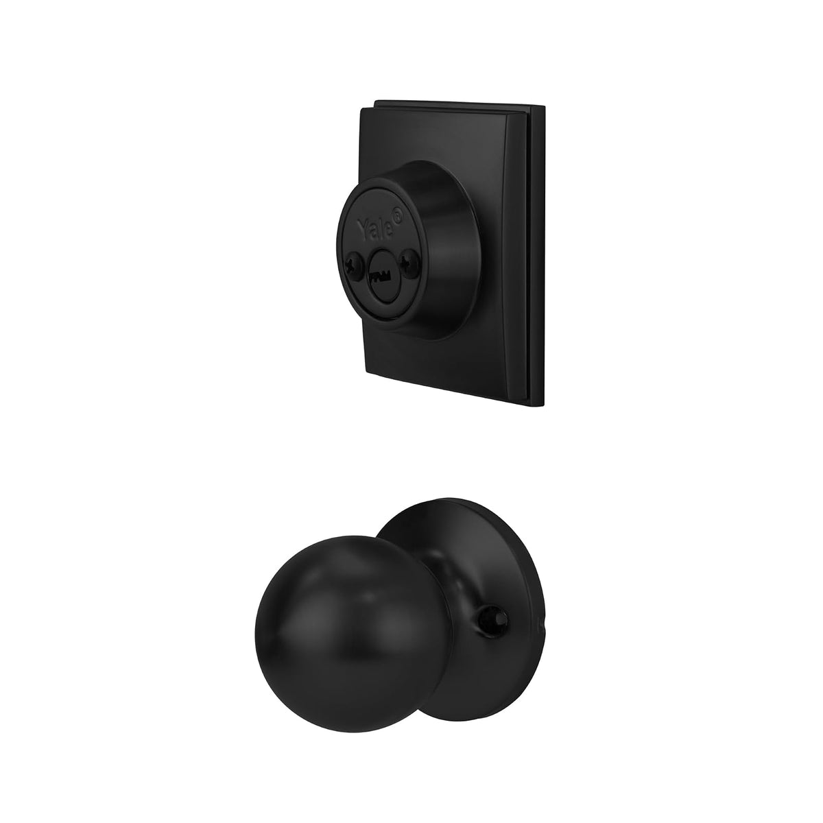 Yale Cerradura Gatillo San Cristóbal Mitla Negro | Llave-Llave | Cerrojo Antisegueta 1" | Cilindro Latón 5 Pernos | 200 Mil Aperturas | Puertas 35-45mm