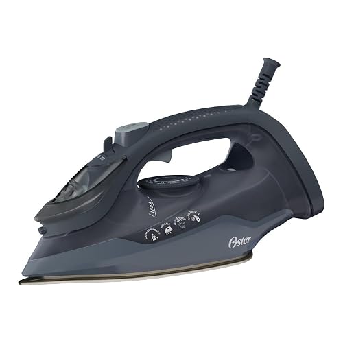 Oster Plancha de Vapor, AeroGlide S7000, con Golpe de Vapor 180 g/min, Recubrimiento Metálico Cerámico, Suela con más Cobertura, Tecnología Aeroceramic, Vapor Vertical, Negro, GCSTAC7002-013