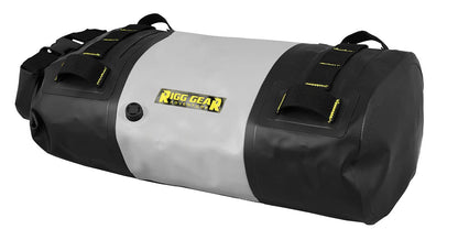 Nelson-Rigg Hurricane - Bolsa impermeable para rollo seco de 10 L, tapa enrollable, incluye correas para fijar al vehículo, válvula de purga de aire negro/gris