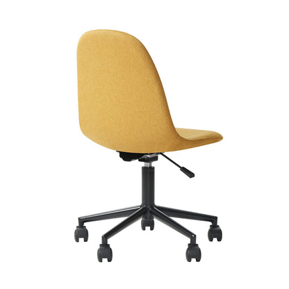 Alterego - Silla de Oficina Rolet. Giratoria con Altura Ajustable y Asiento Acolchado en Tela de Lino. Color Amarillo