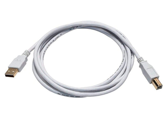 Monoprice 6ft USB 2.0 A Male to B Male 28/24AWG Cable - (Gold Plated) - White for Printer Scanner Cable 15M for PC, Mac, HP, Canon, Lexmark, Epson, DELL, Xerox, Samsung and More!