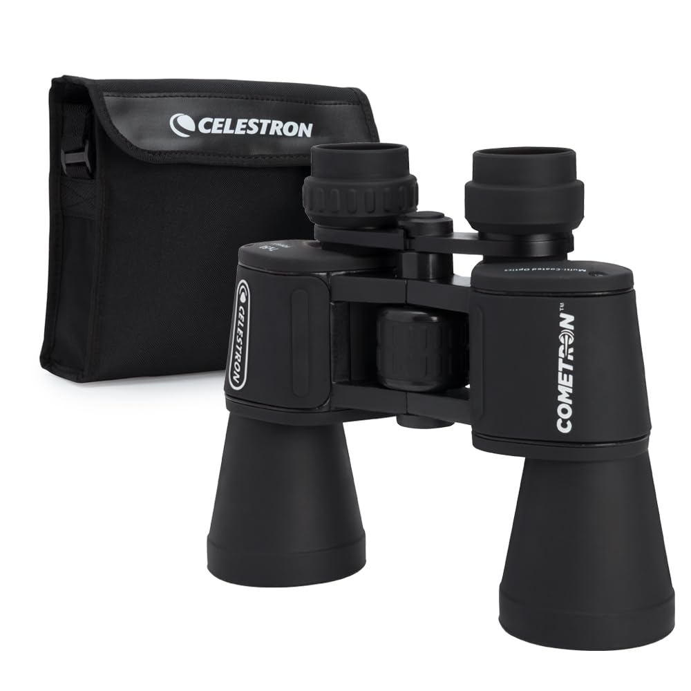 Celestron - Cometron 7x50 - Prismáticos de astronomía para Principiantes - Lentes Objetivos Grandes de 50 mm - Amplio Campo de visión 7 aumentos