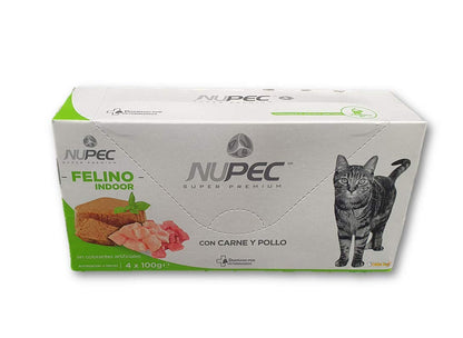Nupec Alimento Húmedo, Felino Urinary y Bolas de Pelo, Blanco/Dorado/Verde + Alimento Húmedo, Felino Indoor, Blanco con Verde