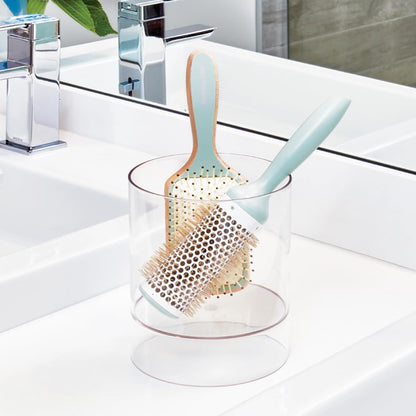 InterDesign Clarity Caja organizadora para Guardar Productos para el Cabello, contenedor plástico con Dos divisiones, Transparente