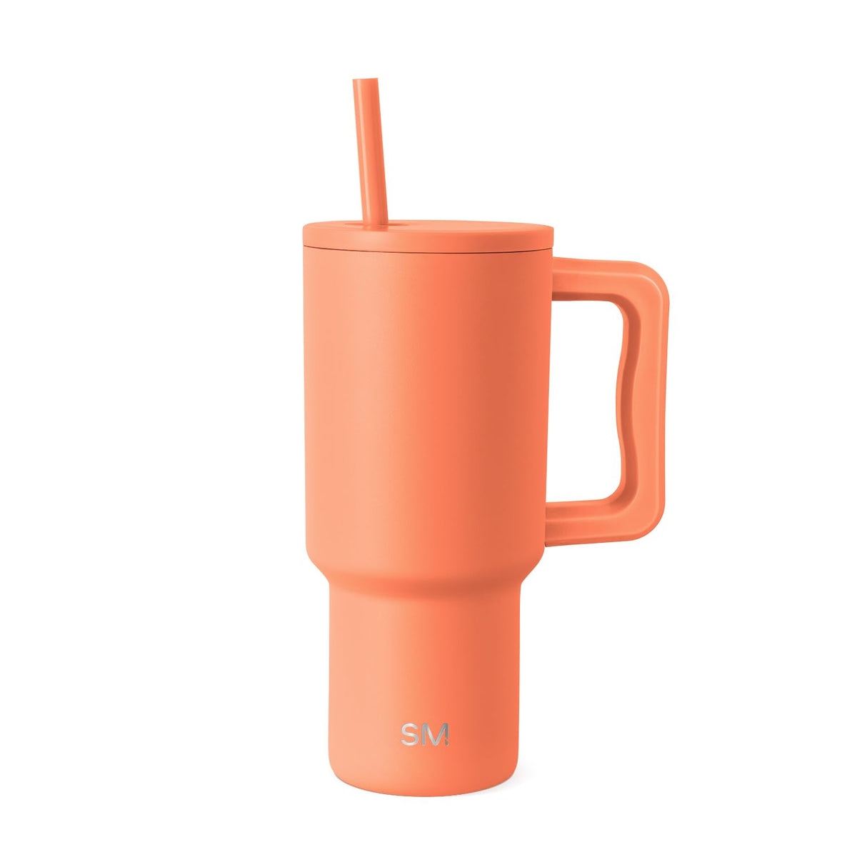 Simple Modern Trek Vaso Térmico con Asa y Popote, Acero Inoxidable, 890-1180 ml - 890ml - -Clementine