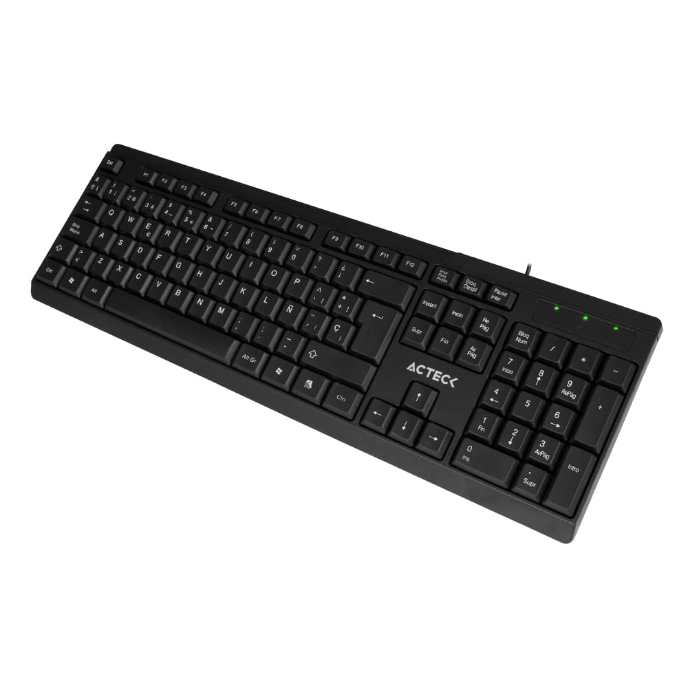 Teclado Alambrico USB Inspire TA210 / Diseño Clásico 105 Teclas + Conexión USB A de 1.5m Negro Essential Series