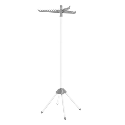 SONGMICS Tendedero de Ropa, Plegable, 3 Brazos Giratorios, Alto 150 cm | Tendedero para Perchas, de Interior, de 4 Patas, Blanco Mate y Gris, Colección BUNJI MLLR510G01
