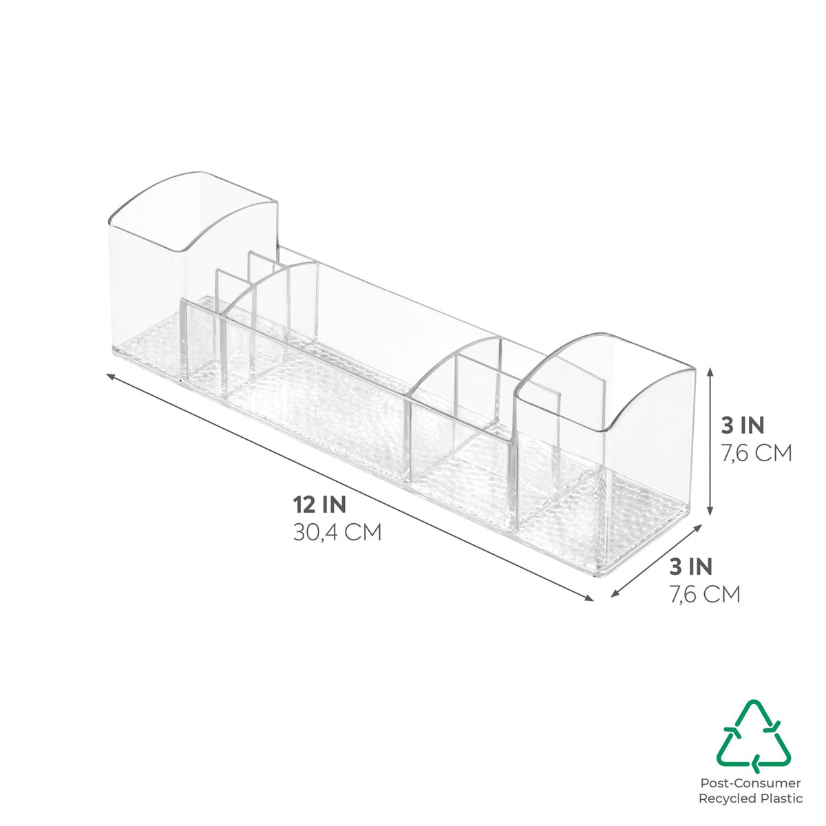 InterDesign Med+ organizador, 12" (30.48 cm), Multinivel, transparente