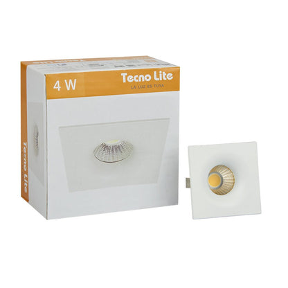 Tecnolite Lámpara LED Empotrable 4W Luz Cálida - Blanco