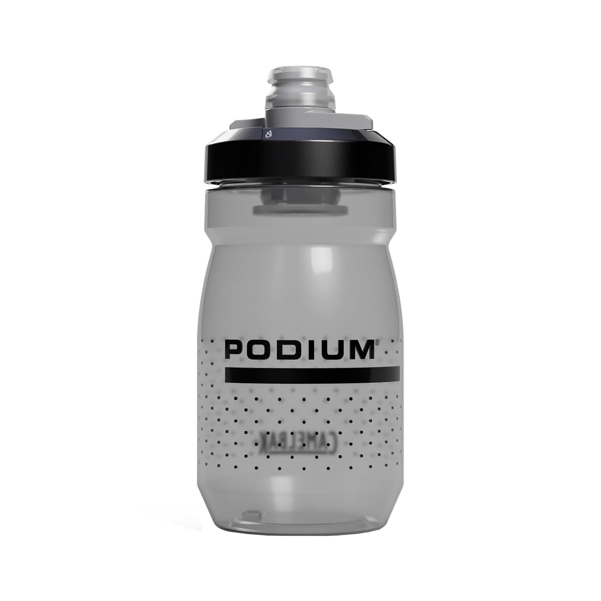 CamelBak Podium - Botella de agua para bicicleta de 15 onzas, fácil de apretar, se adapta a la mayoría de jaulas de bicicleta, humo