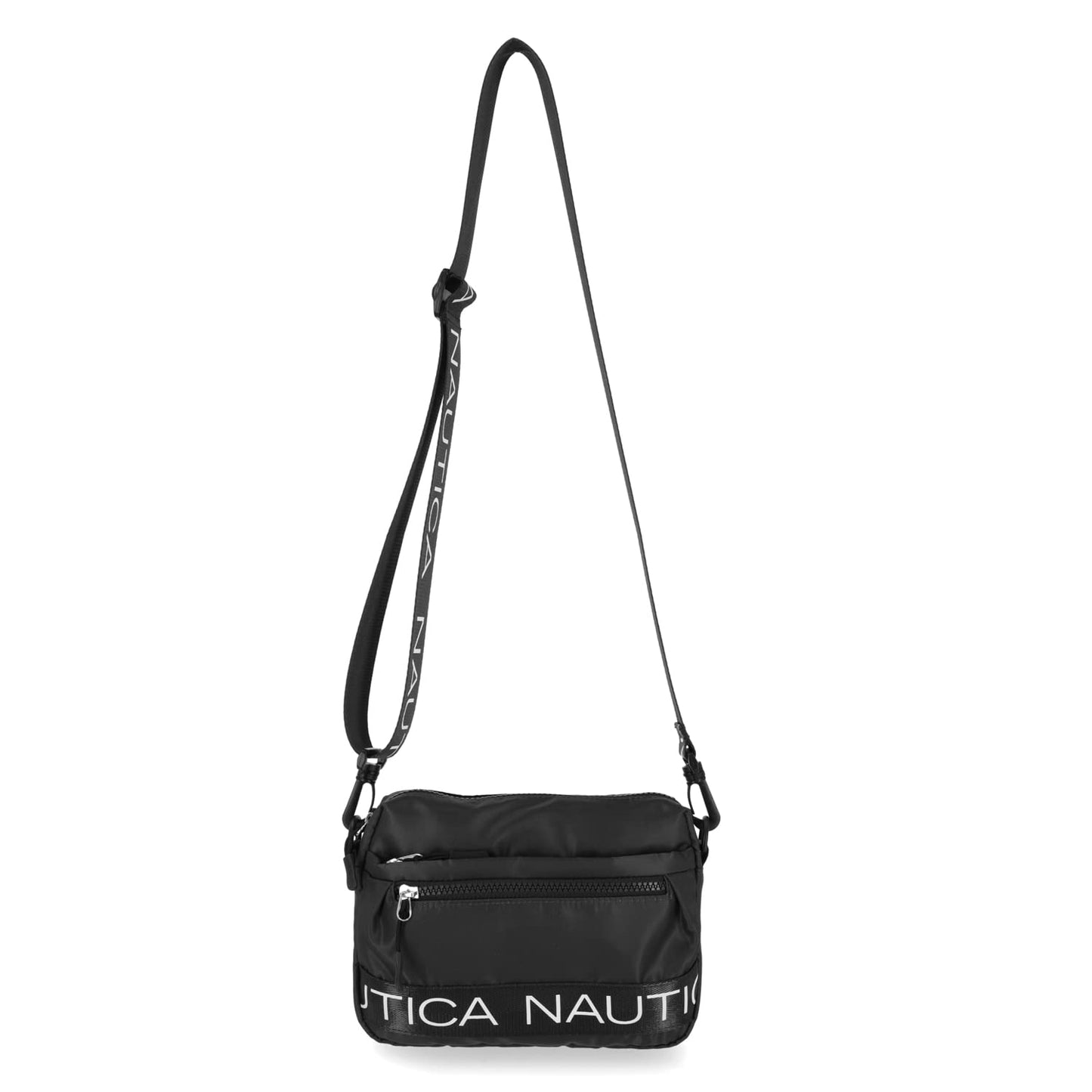 Nautica Nautica - Puf de nailon para mujer, con correa de hombro ajustable, Negro -, Talla unica