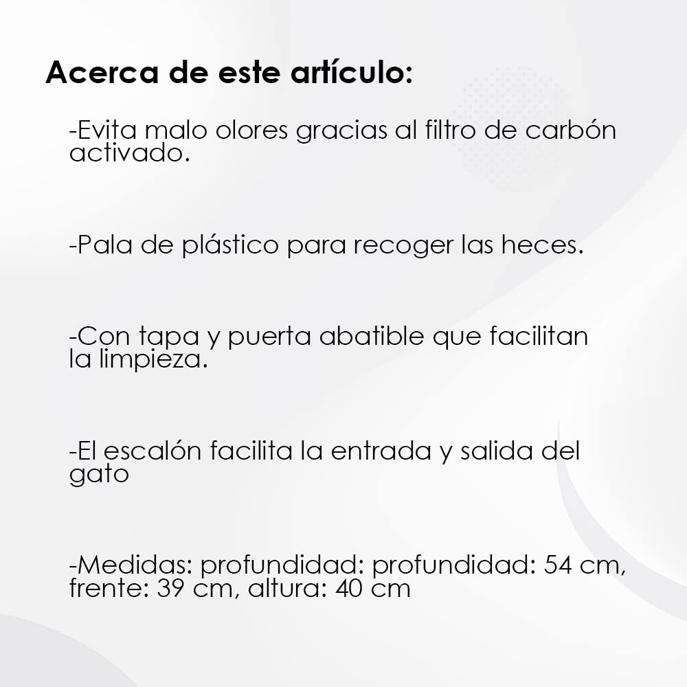 MPS Arenero para Gatos Netta CH con Tapa y Puerta Abatible, Filtro de Carbón Activado, Fácil Limpieza y Transporte Seguro