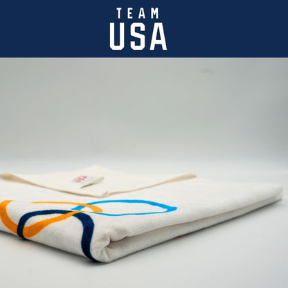 Franco Collectibles Team USA Paris Olympics - Toalla de baño de algodón súper Suave, 60 x 30 Pulgadas, (Producto con Licencia Oficial)