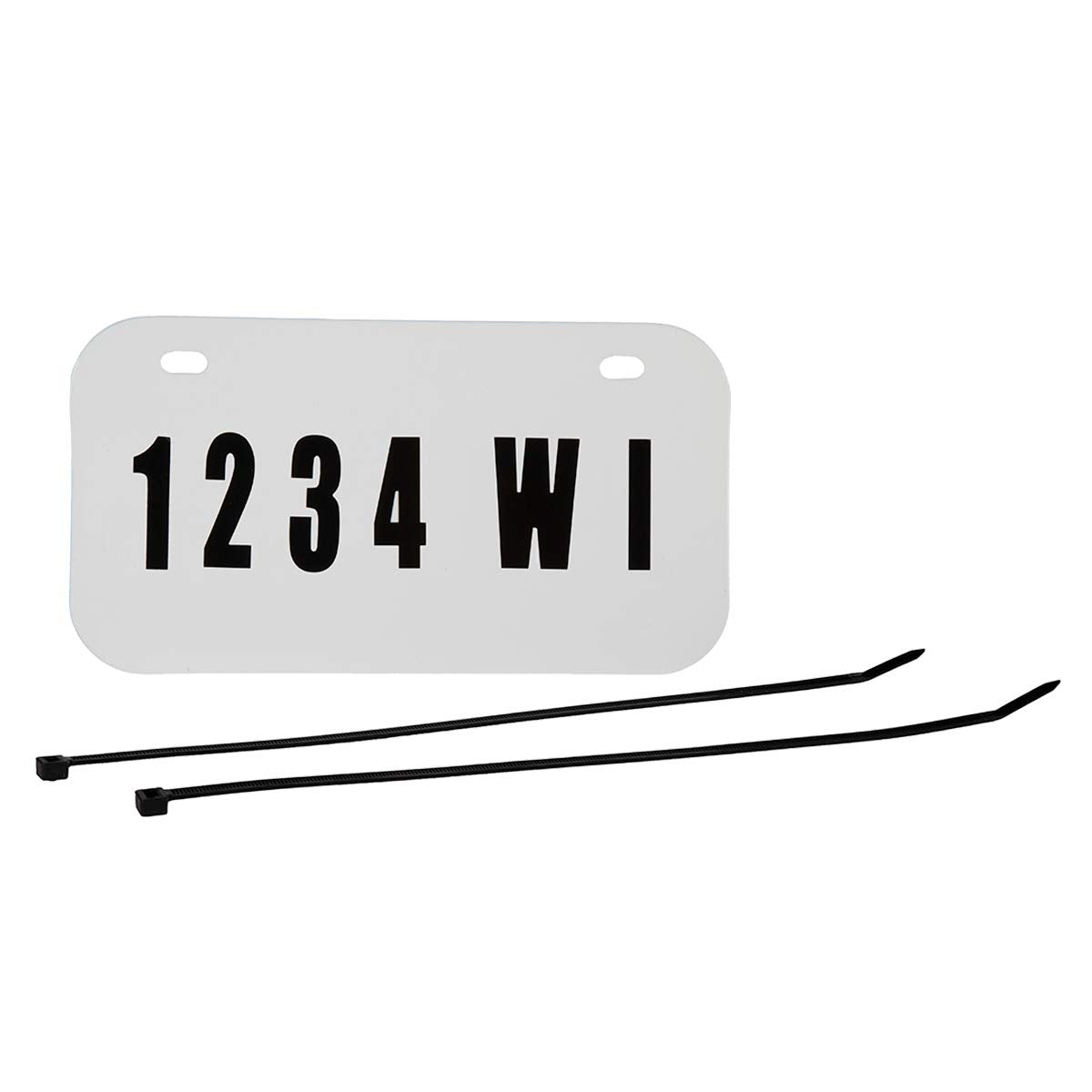 Raider FS-12000 ATV/UTV Kit de matrícula con números y Letras incluidos, White Plate with Black Letters/Numbers