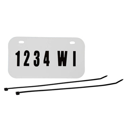 Raider FS-12000 ATV/UTV Kit de matrícula con números y Letras incluidos, White Plate with Black Letters/Numbers