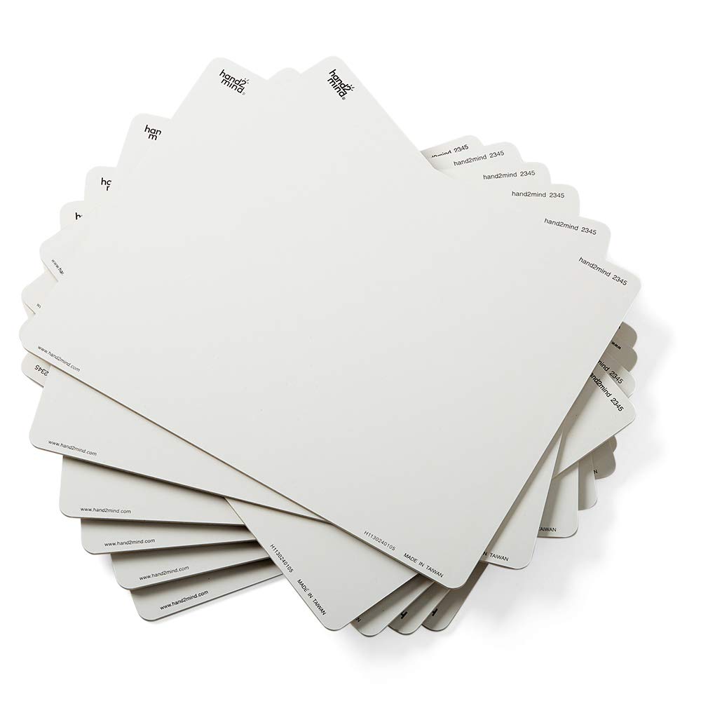 hand2mind 2345 Pizarras blancas de escritura y borrado, Pizarra blanca pequeña para estudiantes, Pizarras de borrado en seco, Pizarra blanca portátil, Material para el aula (Pack de 10)