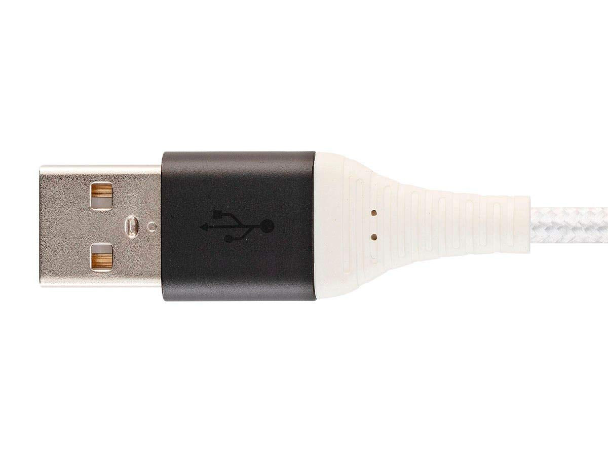 Monoprice AtlasFlex Series - Cable de Carga y sincronización (Conector Lightning a USB Tipo A, con Certificado MFi), USB-C a USB-A, Blanco, 1,82m