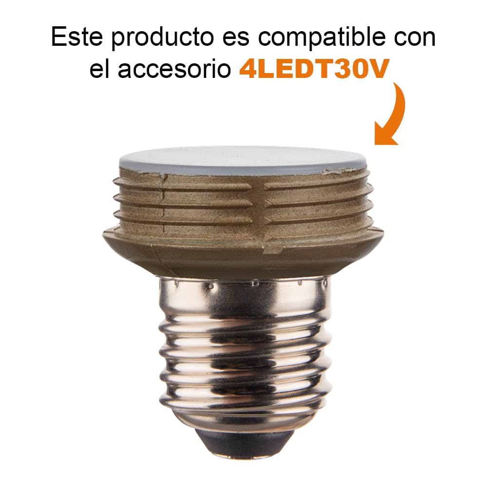 Tecnolite - Foco Globo G120 LED 4.5 W, Luz Ámbar, Base E27, No atenuable