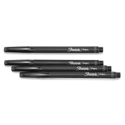 Sharpie Rotuladores De Punta Fina 0.4 Mm Negros 4 Unidades | Punta de fieltro, para dibujo artístico, marcadores permanentes