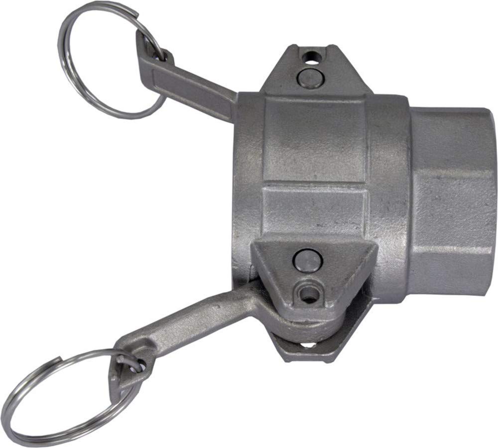 Duda Energy CamSocket-F075 304 Acoplador de tubo de acero inoxidable para leva y ranura de 3/4 pulgadas enchufe de bloqueo de leva x 3/4 pulgadas hembra NPT Sus304 SS304, diámetro interior de 0.75 pulgadas, acero inoxidable