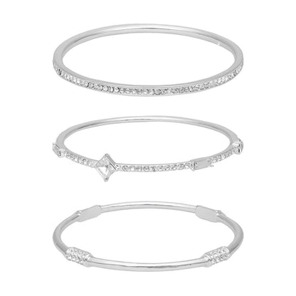 Nine West Box Set Pulsera Plateado Multiniveles para Mujer