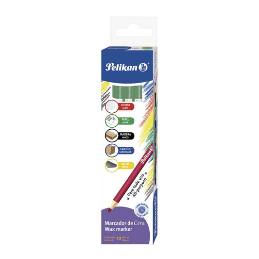 Pelikan Marcador de Cera Verde Pelikan 10 pzas