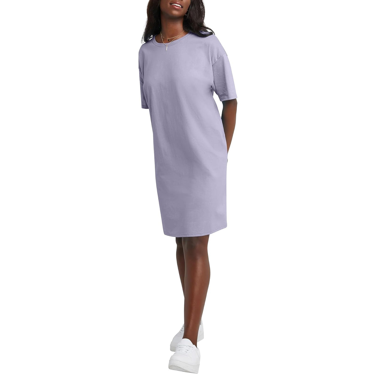 Hanes Essentials - Vestido Tipo Playera de algodón para Mujer, Playera de Gran tamaño